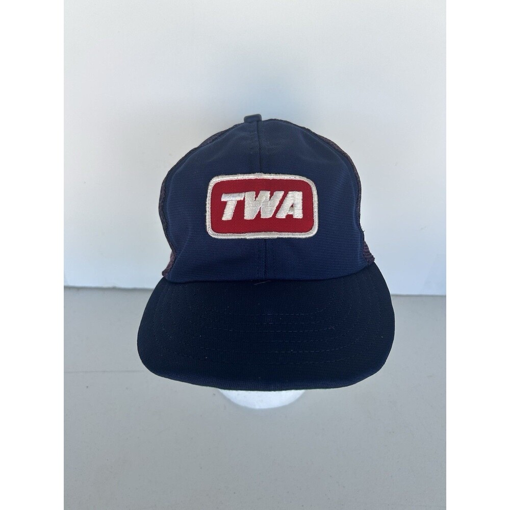 Vintage TWA Trans World Airlines Trucker Hat Snapback Mesh Motivation Concepts